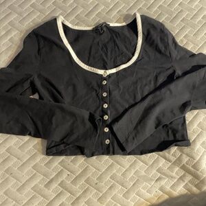 Forever 21 Cropped Button Up Sweater Extra Large Size XL